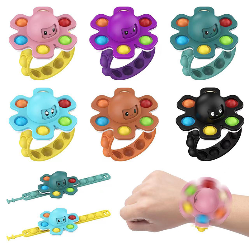 Octopus Pop Fidget Spinners w /Bubble Bracelet