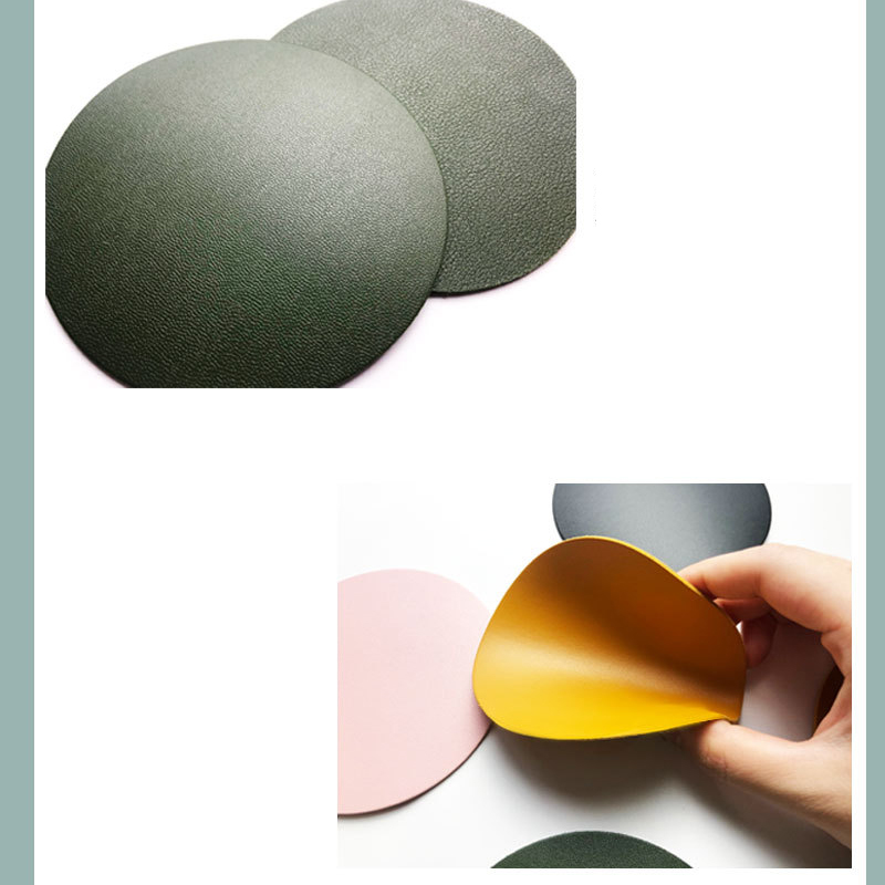 PU Leather Round  Cup Coasters 