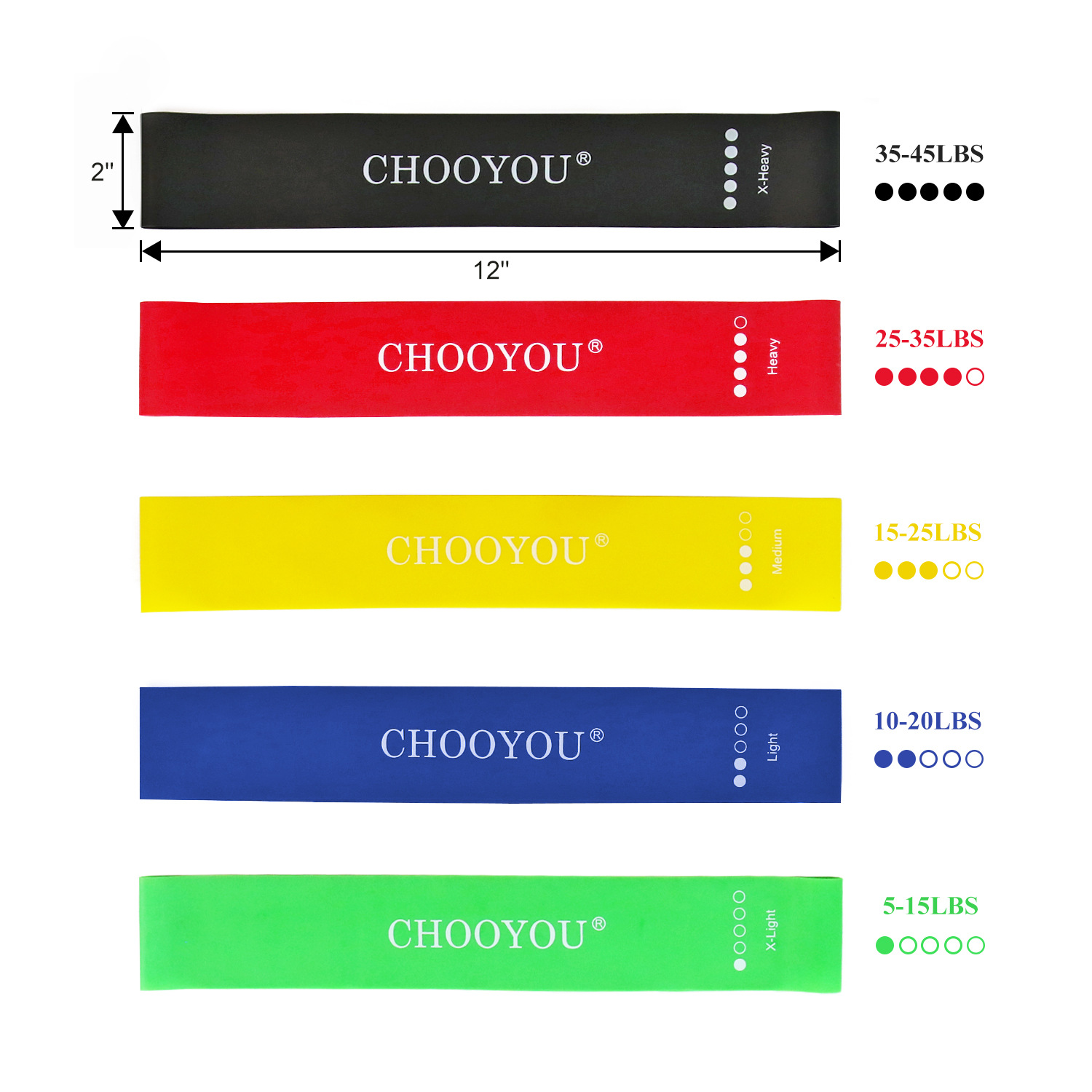 Custom 5pcs Set Rubber Loop Band Booty Bands