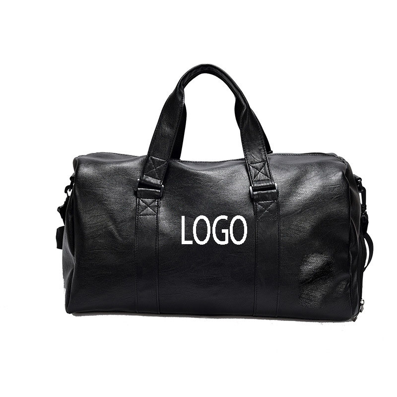 Leather Travel/Duffel Gym Bag With Shoe Pouch