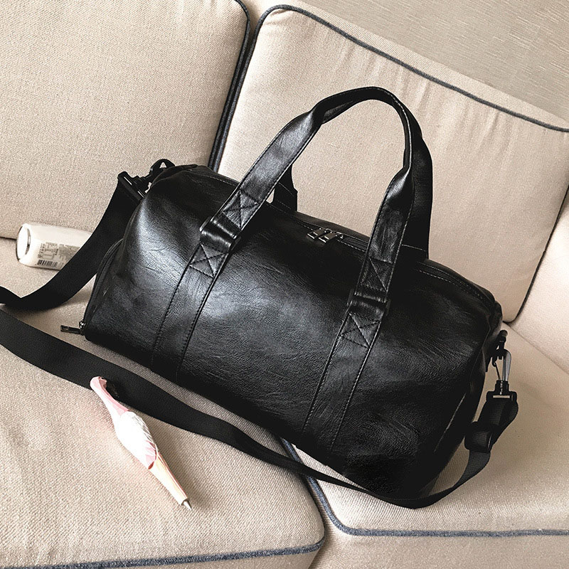 Leather Travel/Duffel Gym Bag With Shoe Pouch Leather Travel/Duffel Gym Bag With Shoe Pouch