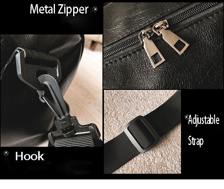 Leather Travel/Duffel Gym Bag With Shoe Pouch Leather Travel/Duffel Gym Bag With Shoe Pouch