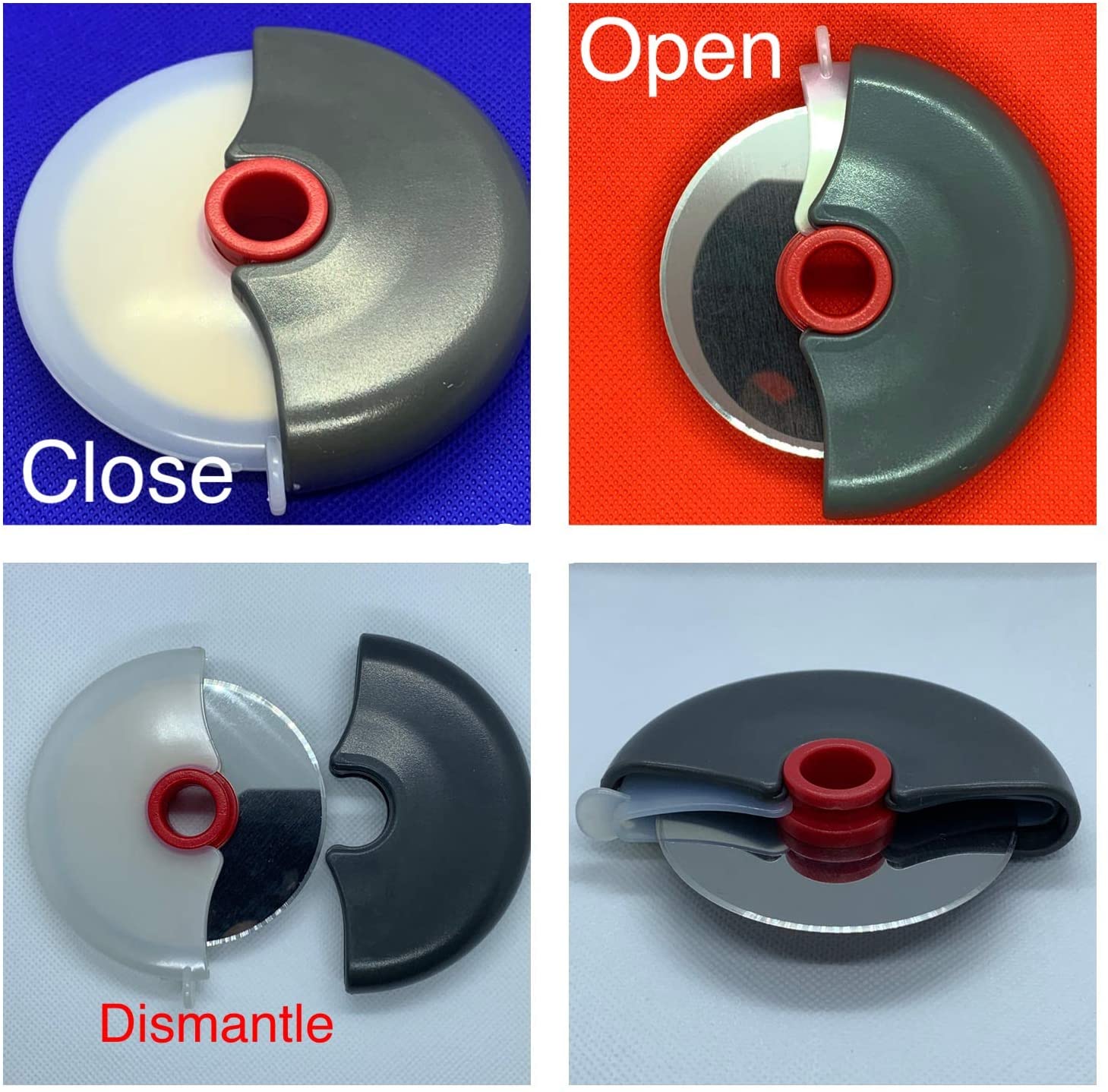 Pizza Cutter with Wheel Slicer and Plastic Protective Guard
