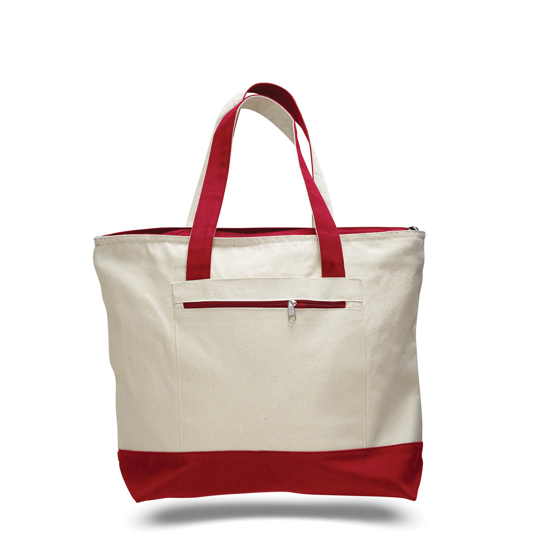 Zipper Sturdy Canvas Tote Bags for Beach/Work/ Travel/ Shopping