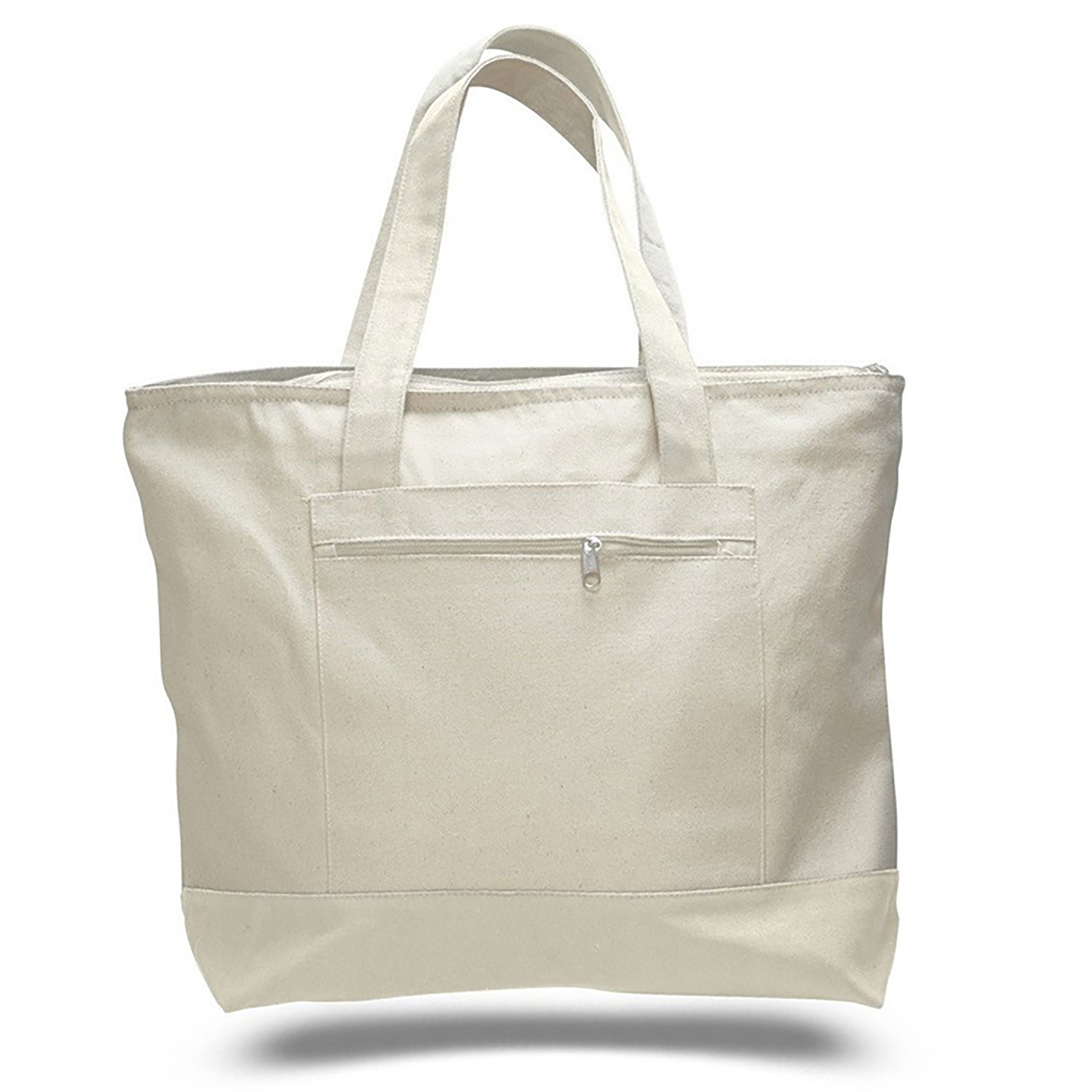 Zipper Sturdy Canvas Tote Bags for Beach/Work/ Travel/ Shopping