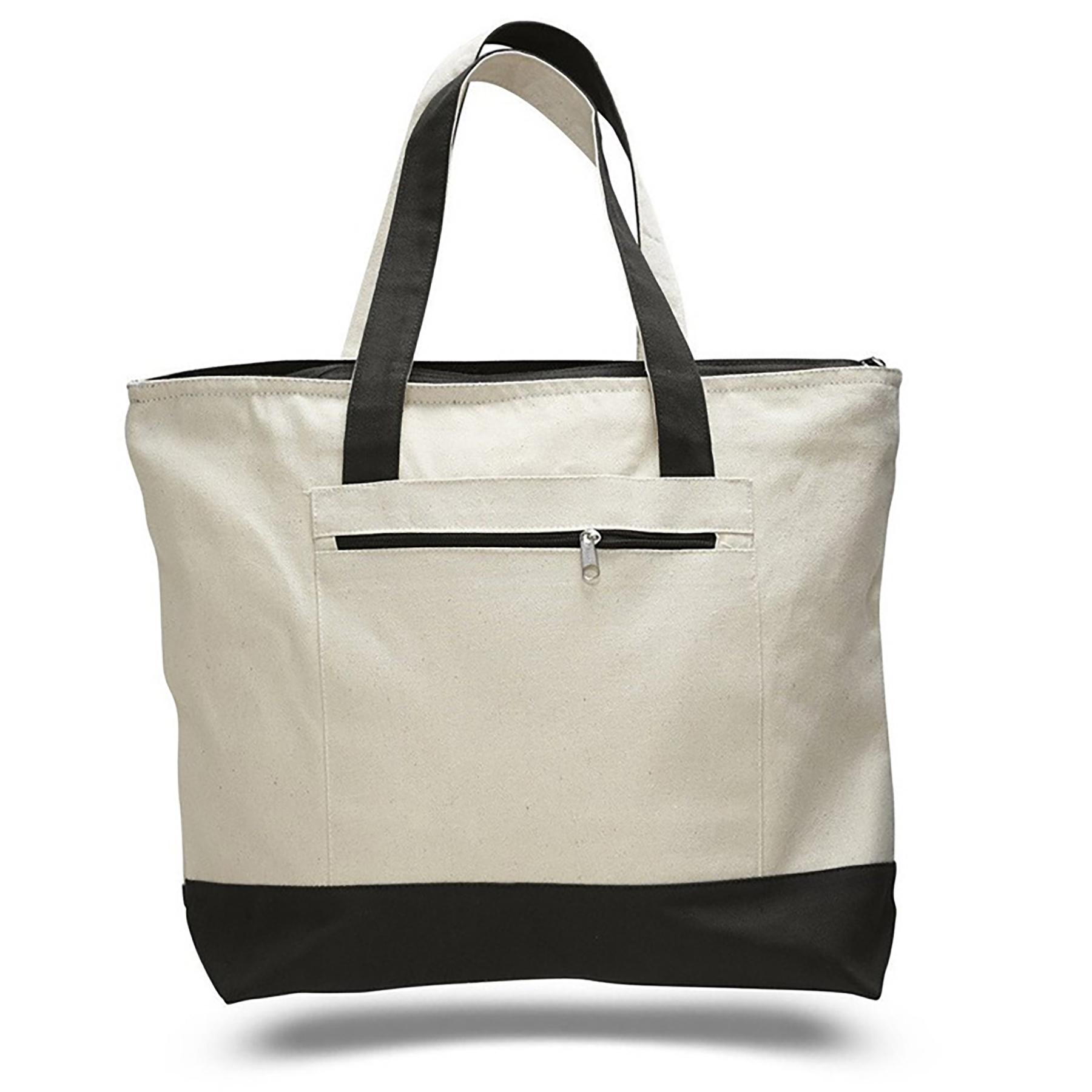 Zipper Sturdy Canvas Tote Bags for Beach/Work/ Travel/ Shopping
