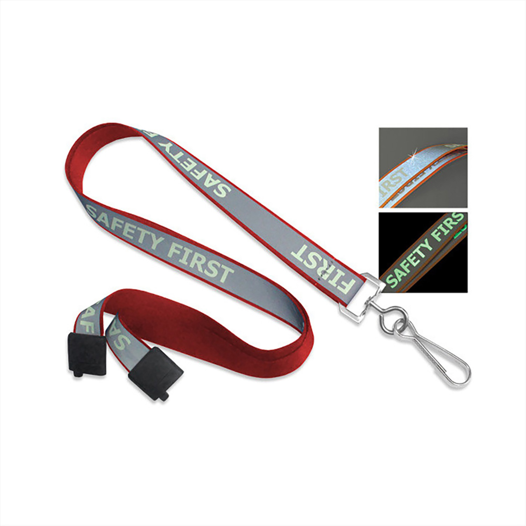 Safety Reflective Breakaway Lanyard with Hook