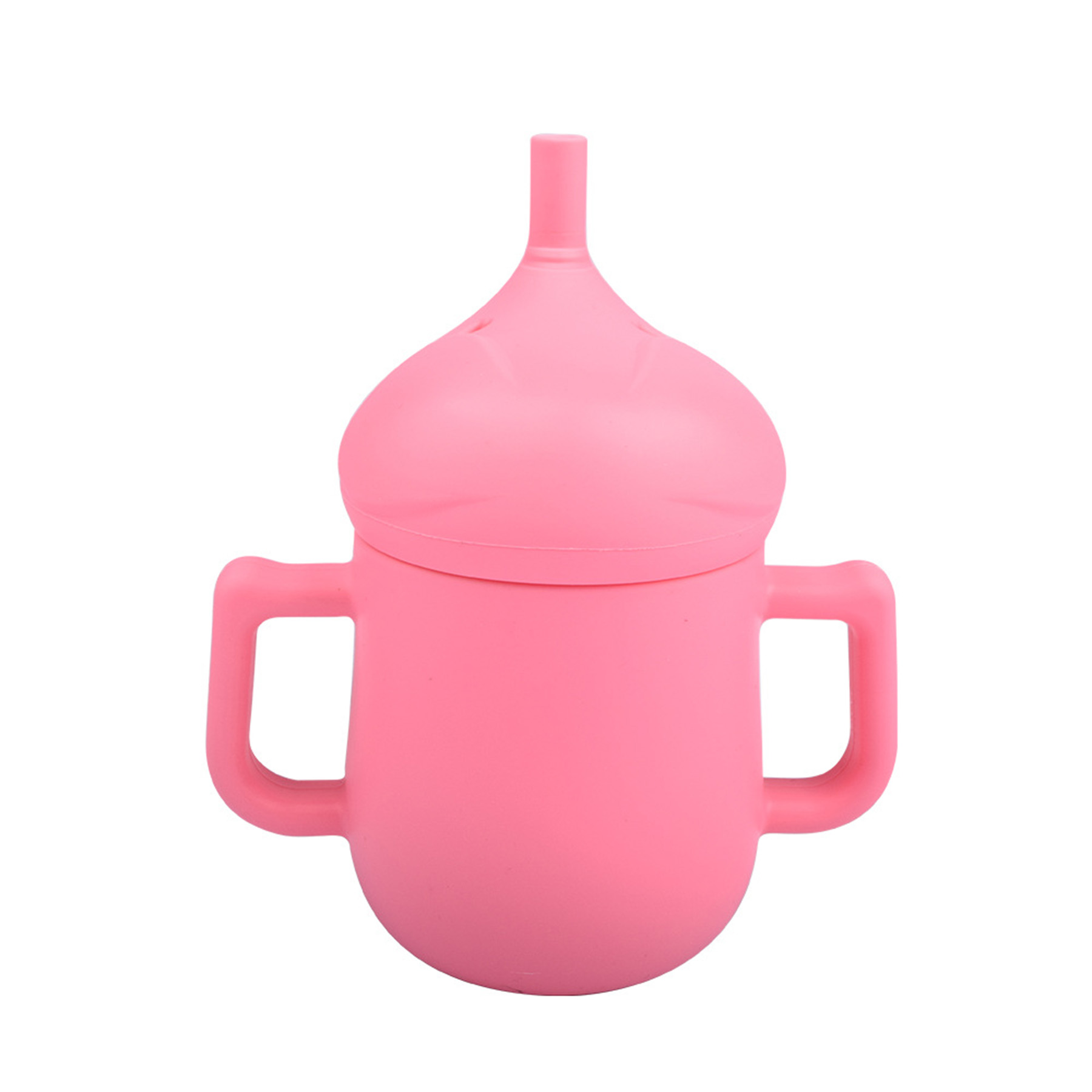 Silicone Drinking Training Cup with Straw for Baby and Toddler