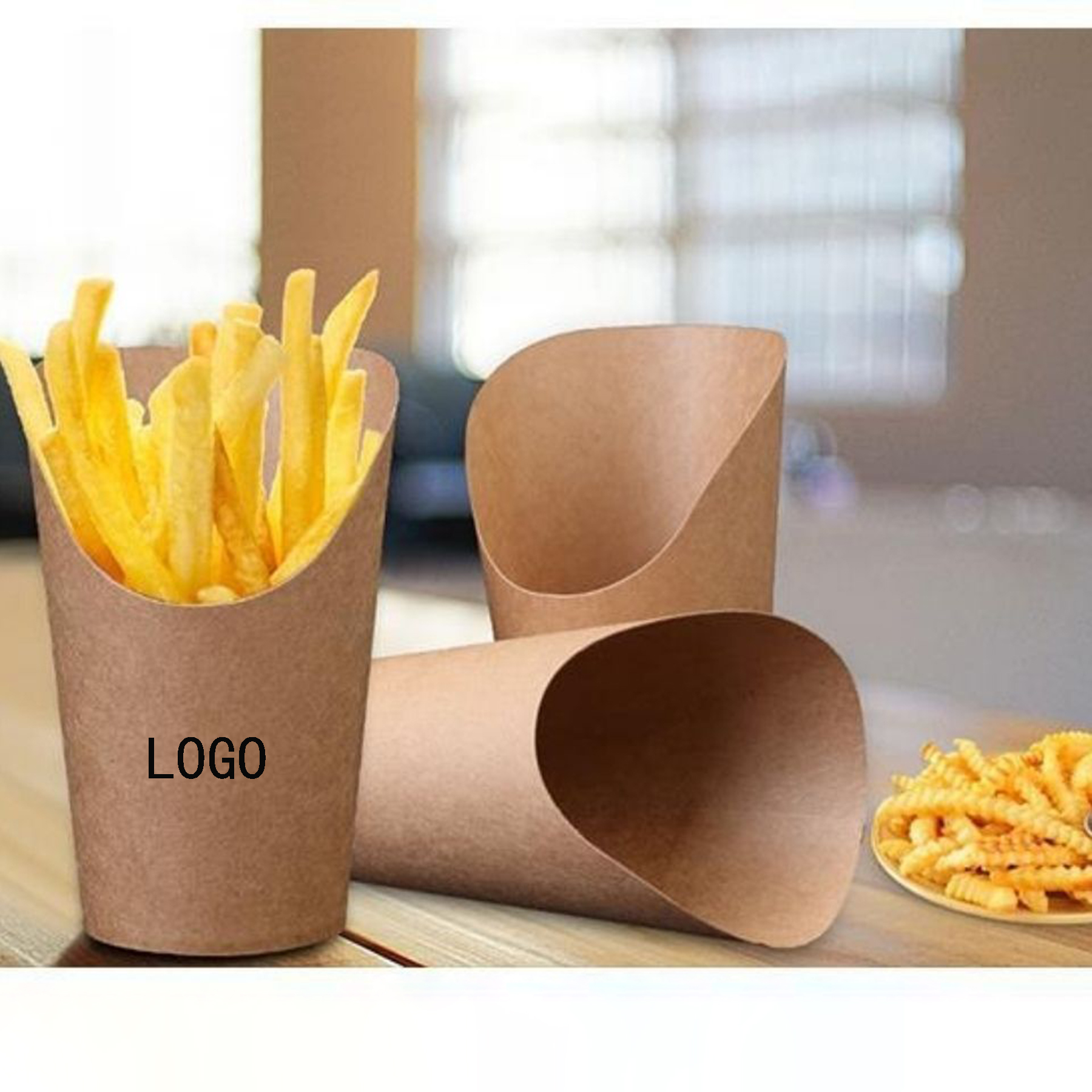16oz Disposable Kraft Paper Fry Cups