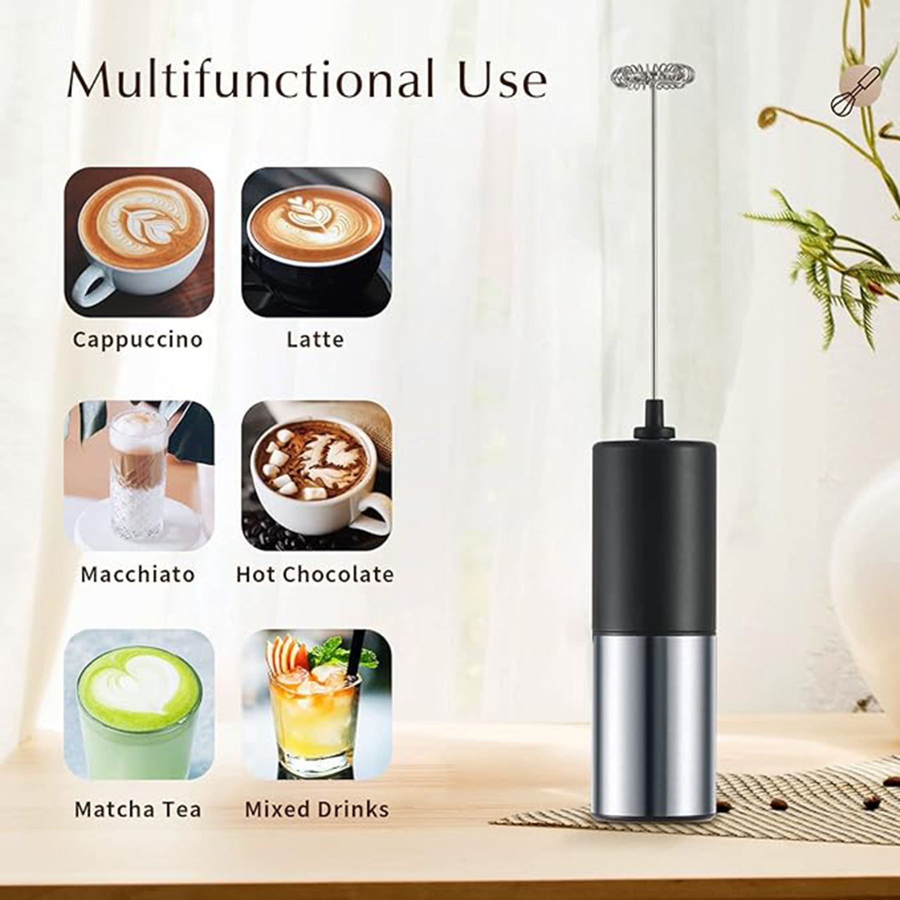 Stainless Steel Milk  Electric Frother Foam Maker