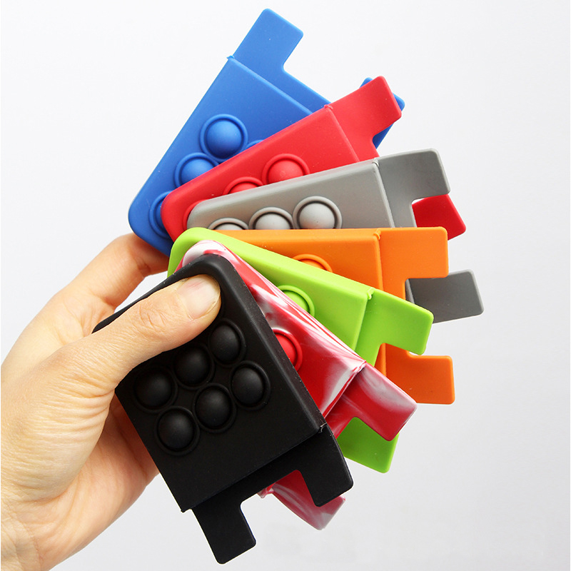 Silicone Popper Stress Reliever Phone Card Holder 