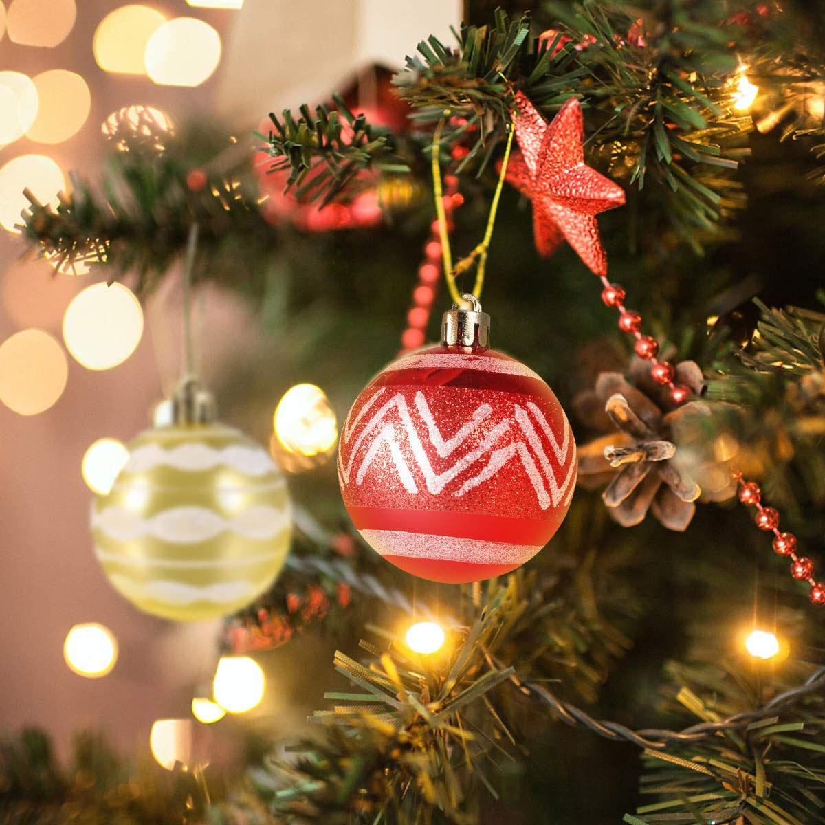 Holiday Bulbs Festive Wedding Hanging Ornaments Christmas Tree Decoration--8 cm