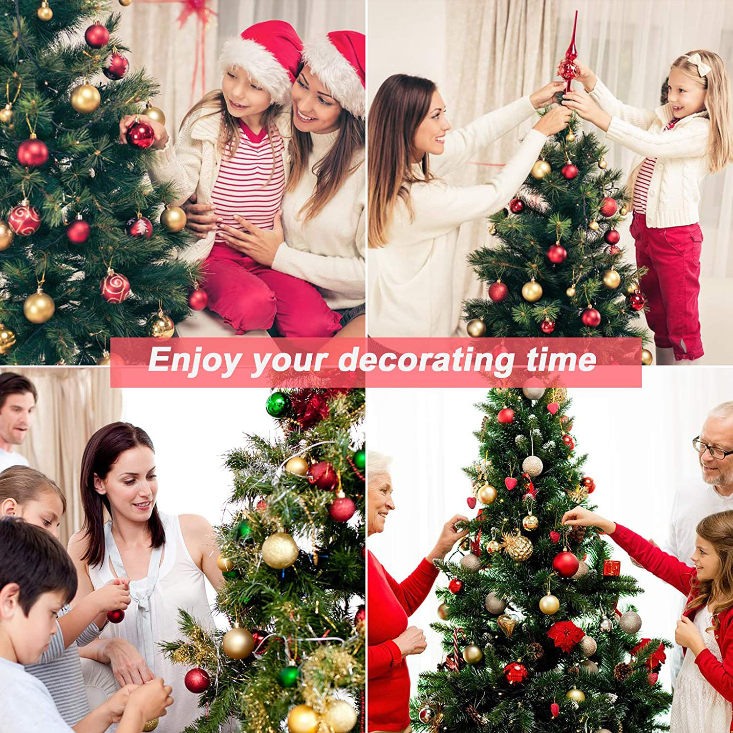 Holiday Bulbs Festive Wedding Hanging Ornaments Christmas Tree Decoration--8 cm