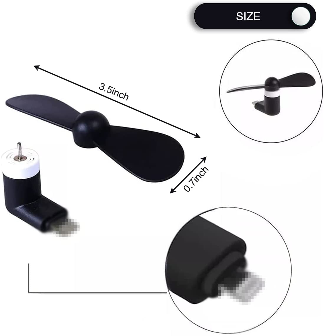 2 in 1 Portable Type C Port Mini Phone Fans
