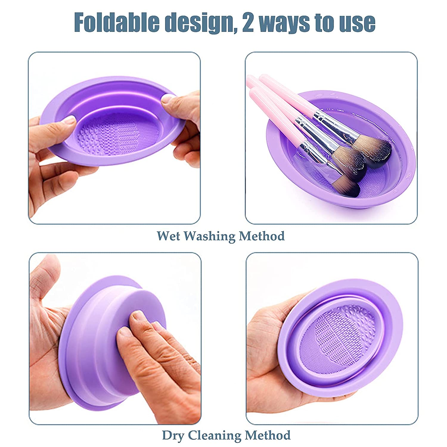Foldable Makeup Brush Cleaner Cleaning Bowl--Round Shape Foldable Makeup Brush Cleaner Cleaning Bowl--Round Shape