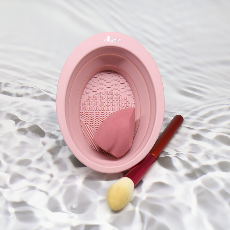 Foldable Makeup Brush Cleaner Cleaning Bowl--Round Shape Foldable Makeup Brush Cleaner Cleaning Bowl--Round Shape