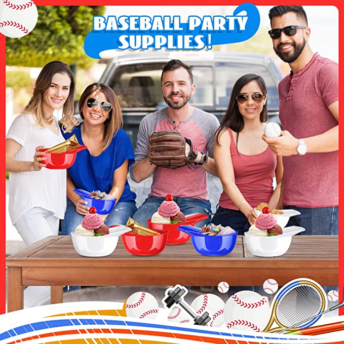 Plastic Baseball Helmet Cups for Birthday Party Dessert Serving Supplies