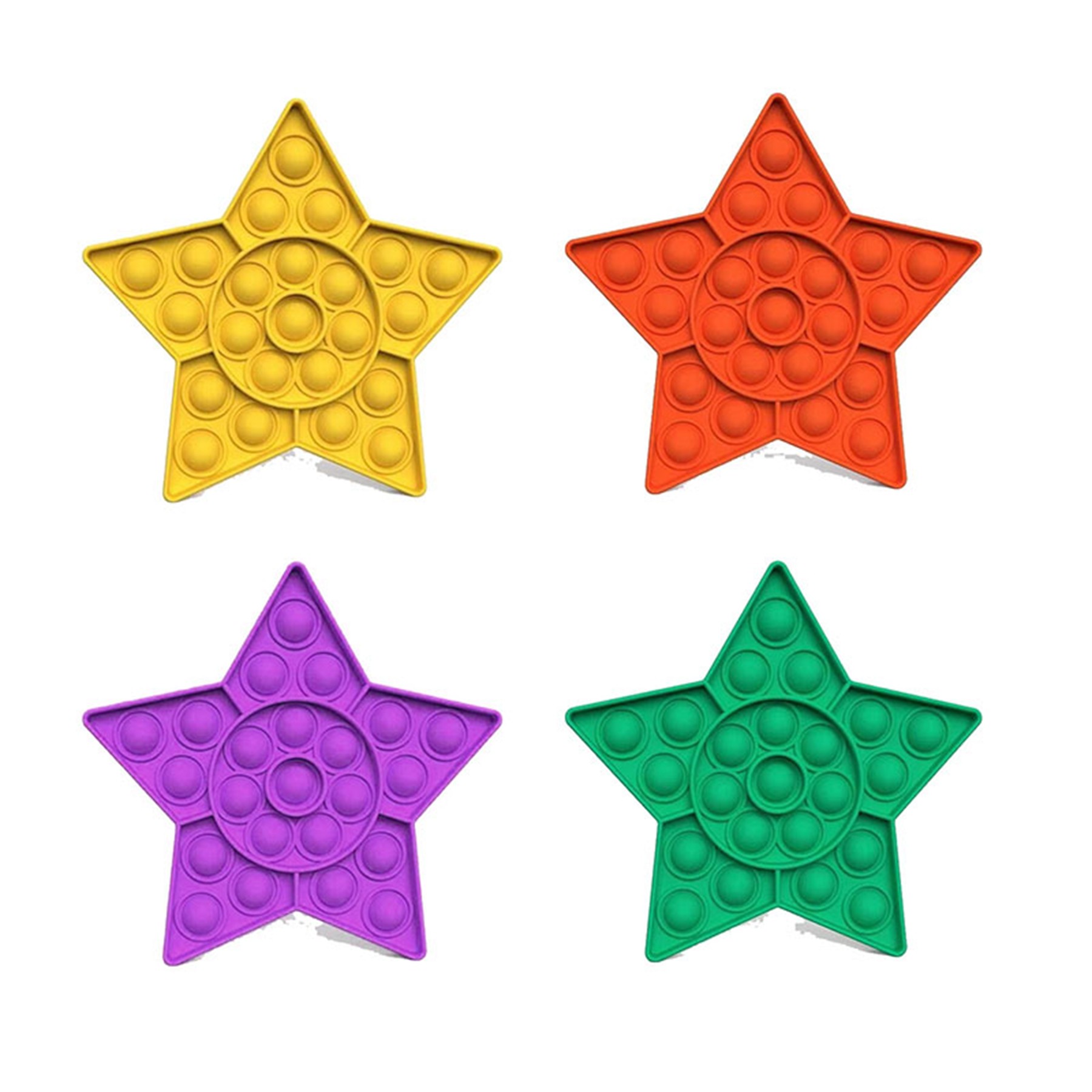 Silicone Push Bubble Fidget Sensory Toy Stress Reliever--Star Shape
