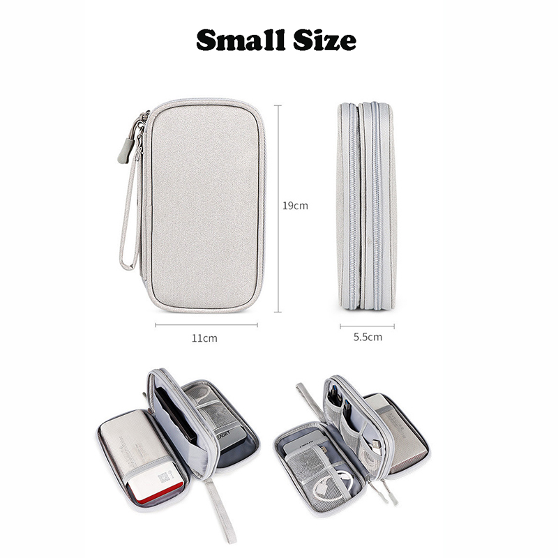 Small Waterproof Double-Layer Travel Cable Organizer Bag Electronic Accessories Small Waterproof Double-Layer Travel Cable Organizer Bag Electronic Accessories