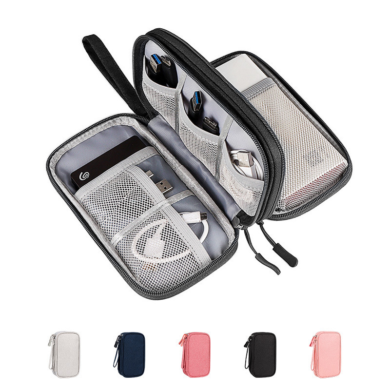 Small Waterproof Double-Layer Travel Cable Organizer Bag Electronic Accessories Small Waterproof Double-Layer Travel Cable Organizer Bag Electronic Accessories