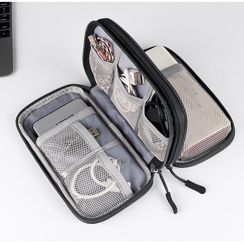 Small Waterproof Double-Layer Travel Cable Organizer Bag Electronic Accessories Small Waterproof Double-Layer Travel Cable Organizer Bag Electronic Accessories