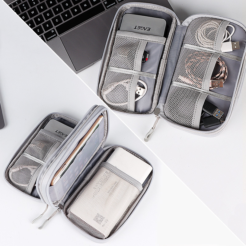 Small Waterproof Double-Layer Travel Cable Organizer Bag Electronic Accessories Small Waterproof Double-Layer Travel Cable Organizer Bag Electronic Accessories