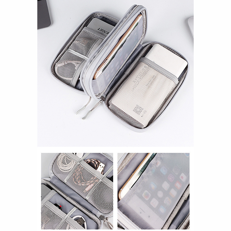 Small Waterproof Double-Layer Travel Cable Organizer Bag Electronic Accessories Small Waterproof Double-Layer Travel Cable Organizer Bag Electronic Accessories