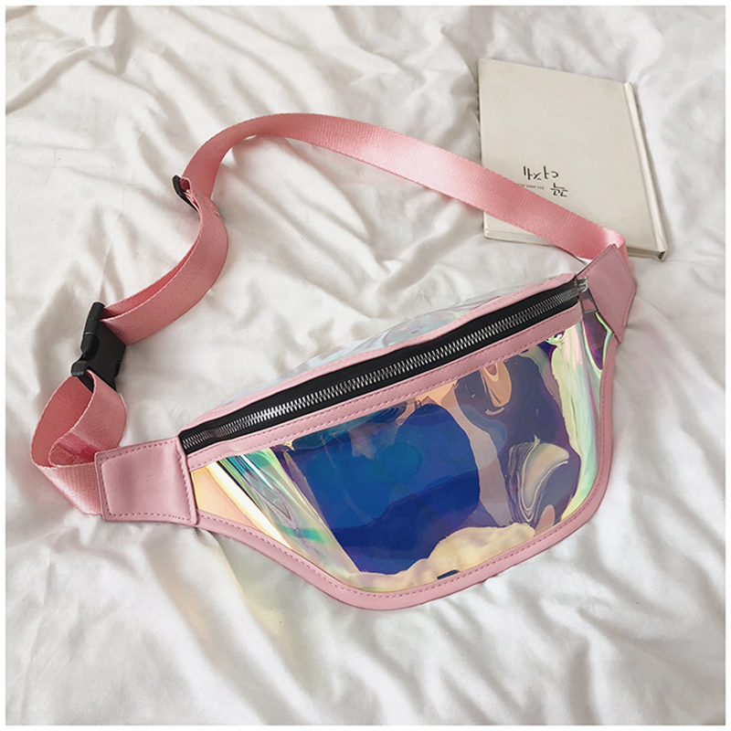 TPU Holographic Neon Fanny Pack Clear Waist Belt Bag 