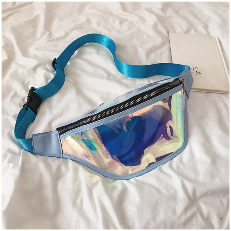 TPU Holographic Neon Fanny Pack Clear Waist Belt Bag 