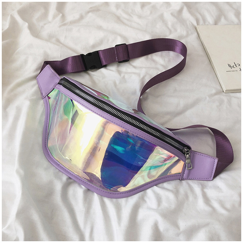 TPU Holographic Neon Fanny Pack Clear Waist Belt Bag 
