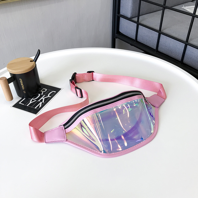 TPU Holographic Neon Fanny Pack Clear Waist Belt Bag 