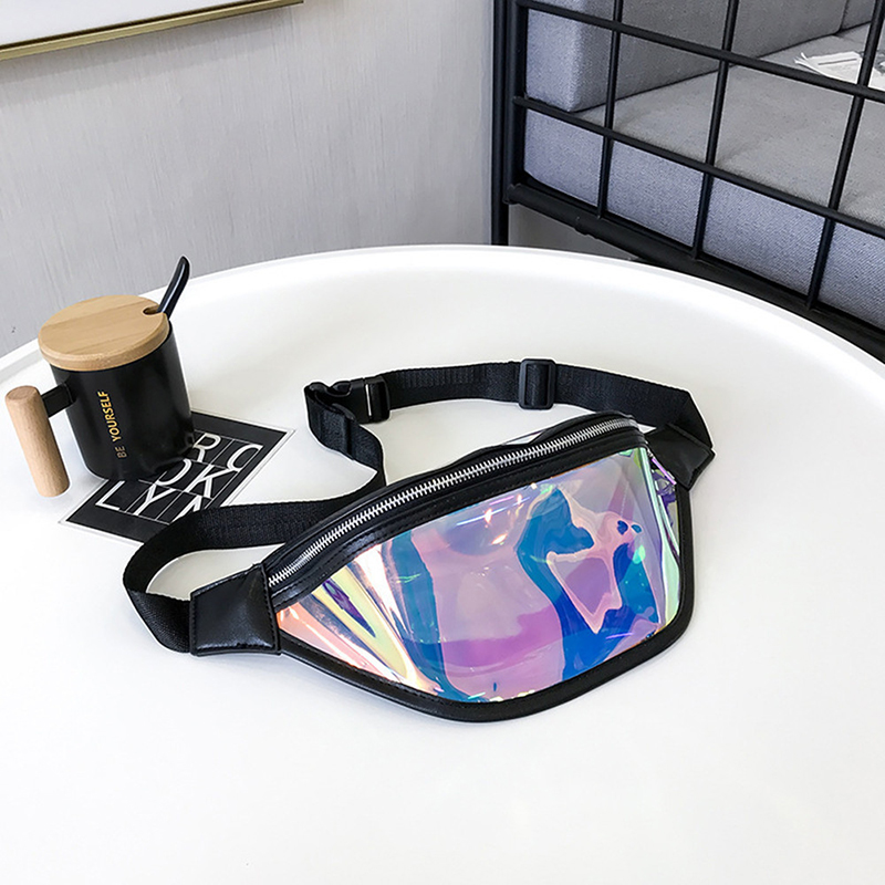 TPU Holographic Neon Fanny Pack Clear Waist Belt Bag 