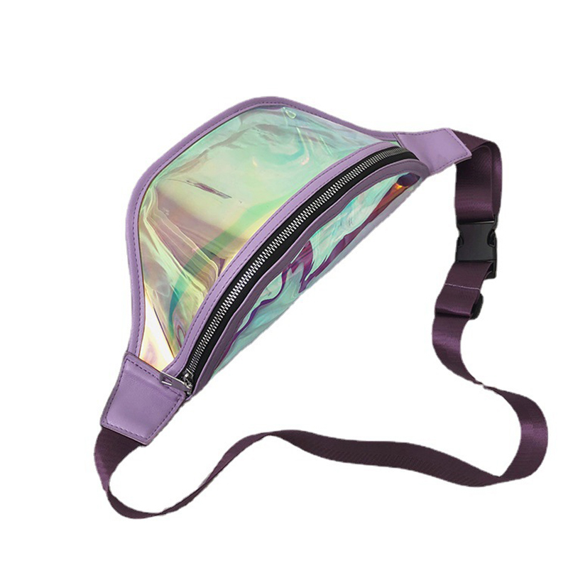 TPU Holographic Neon Fanny Pack Clear Waist Belt Bag 