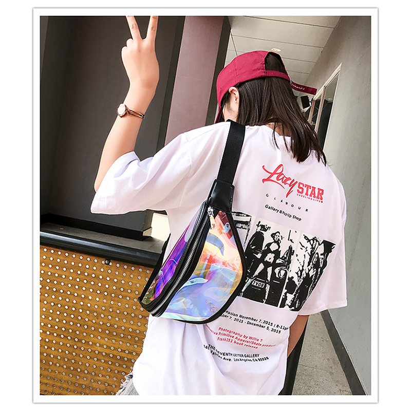TPU Holographic Neon Fanny Pack Clear Waist Belt Bag 