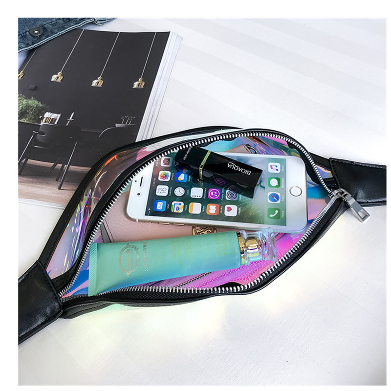 TPU Holographic Neon Fanny Pack Clear Waist Belt Bag 