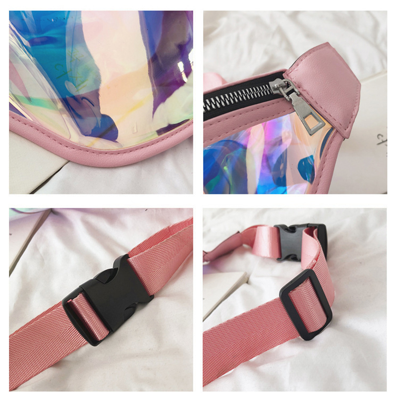 TPU Holographic Neon Fanny Pack Clear Waist Belt Bag 