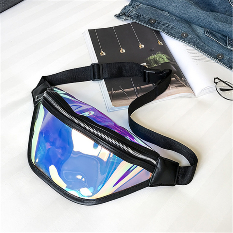 TPU Holographic Neon Fanny Pack Clear Waist Belt Bag 