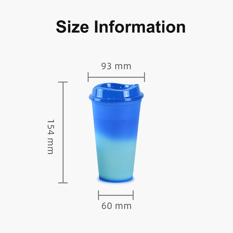16oz Color-changing PP Cup Stadium Cup Tumbler w/Lid