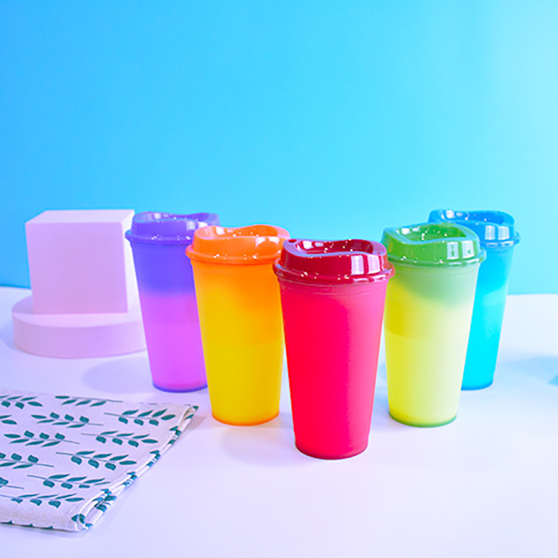 16oz Color-changing PP Cup Stadium Cup Tumbler w/Lid