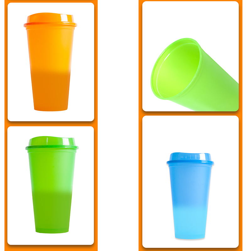 16oz Color-changing PP Cup Stadium Cup Tumbler w/Lid