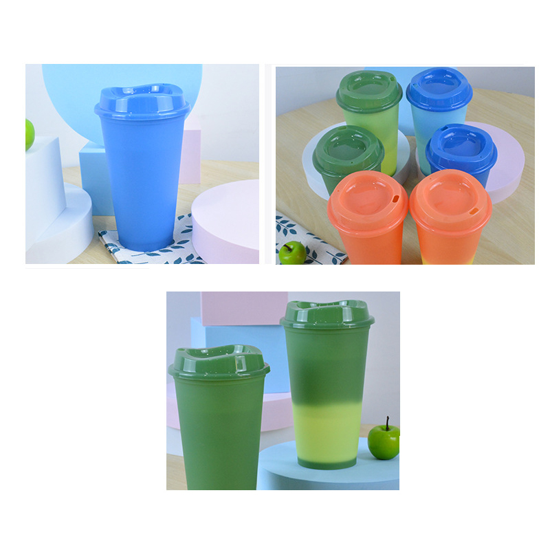 16oz Color-changing PP Cup Stadium Cup Tumbler w/Lid