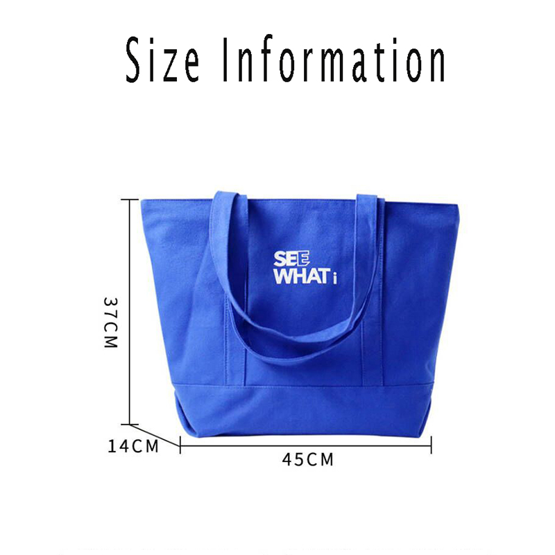 Canvas Tote Bag w/Top Zipper Closure