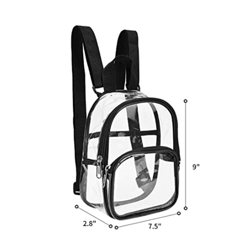 PVC Clear Mini Backpack Stadium Transparent Bookbag PVC Clear Mini Backpack Stadium Transparent Bookbag