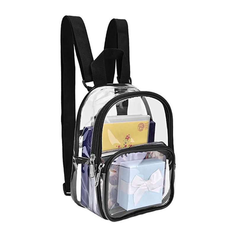 PVC Clear Mini Backpack Stadium Transparent Bookbag PVC Clear Mini Backpack Stadium Transparent Bookbag