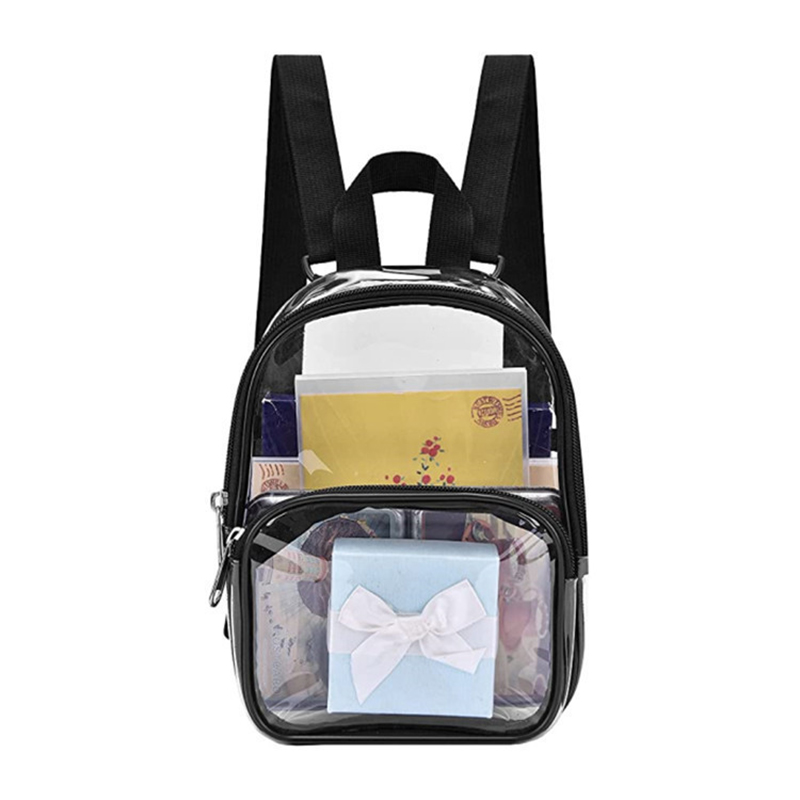 PVC Clear Mini Backpack Stadium Transparent Bookbag PVC Clear Mini Backpack Stadium Transparent Bookbag