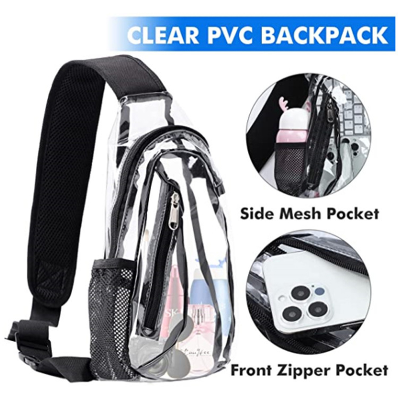 Clear Sling Bag Stadium Approved Transparent Casual Chest Daypack