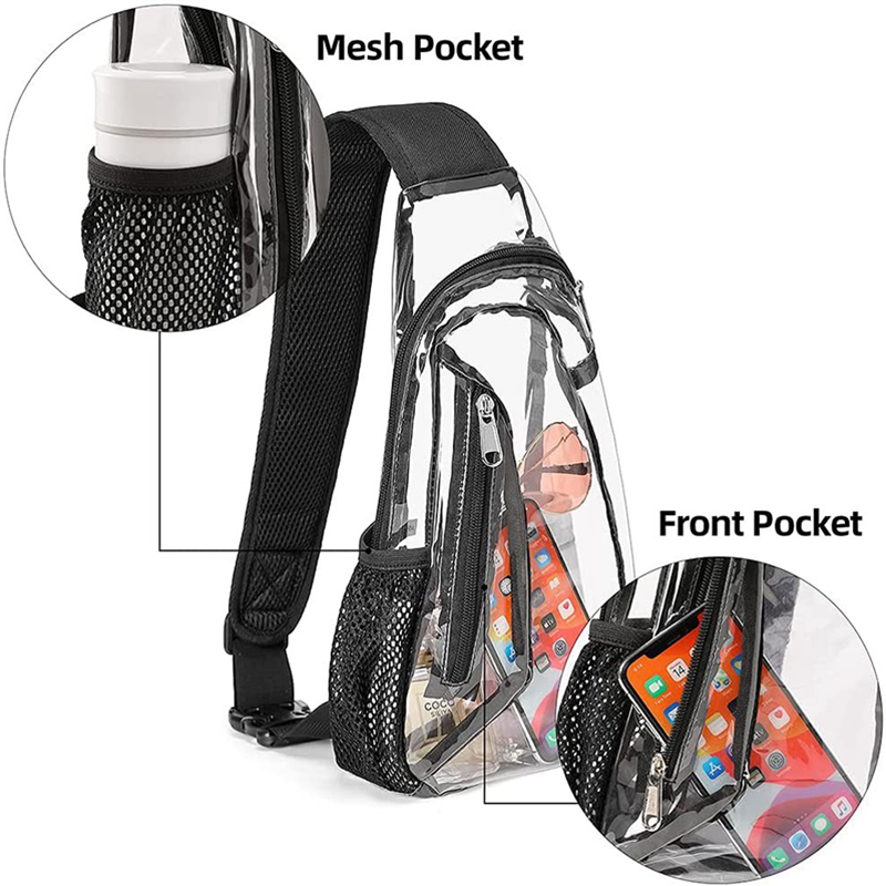 Clear Sling Bag Stadium Approved Transparent Casual Chest Daypack