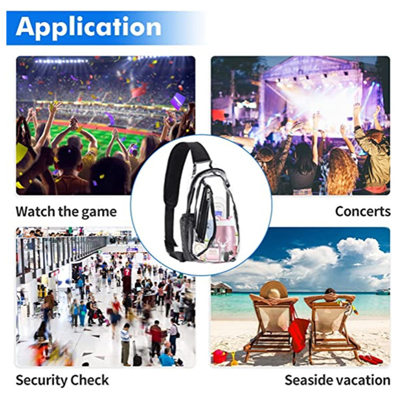 Clear Sling Bag Stadium Approved Transparent Casual Chest Daypack