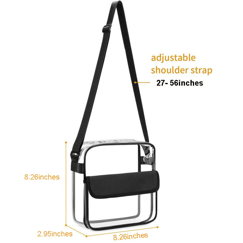 Small Clear Crossbody Messenger Shoulder Bag w/Adjustable Strap
