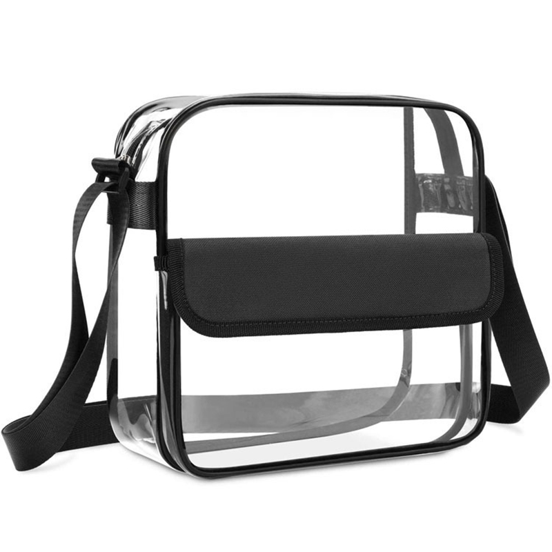 Small Clear Crossbody Messenger Shoulder Bag w/Adjustable Strap